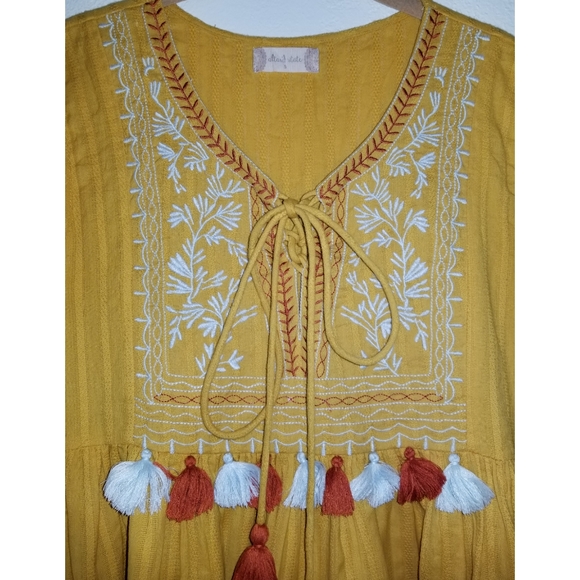 Altar'd State Embroidered Top With Tassel Tie Detail - Picture 3 of 8